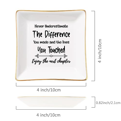 Spegiffu Retirement Gifts for Women Coworker Leaving Gifts Going Away Gift Retirement Gift Jewelry Dish for Friends Retired Teachers Nurses Doctor Boss Goodbye Farewell Gifts for Coworkers New Job - Image 5