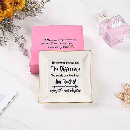 Spegiffu Retirement Gifts for Women Coworker Leaving Gifts Going Away Gift Retirement Gift Jewelry Dish for Friends Retired Teachers Nurses Doctor Boss Goodbye Farewell Gifts for Coworkers New Job - Image 3