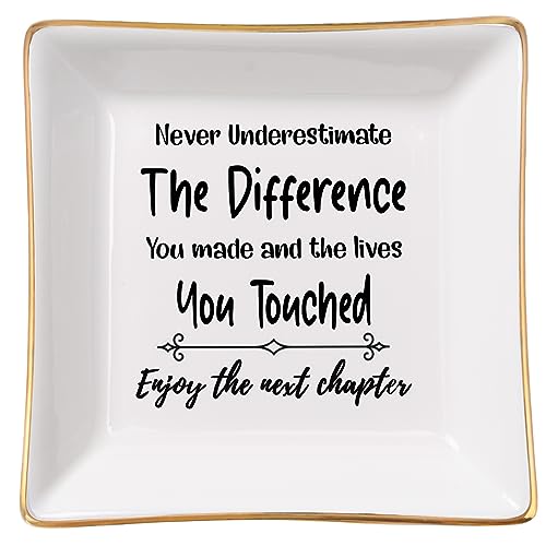 Spegiffu Retirement Gifts for Women Coworker Leaving Gifts Going Away Gift Retirement Gift Jewelry Dish for Friends Retired Teachers Nurses Doctor Boss Goodbye Farewell Gifts for Coworkers New Job - Image 1