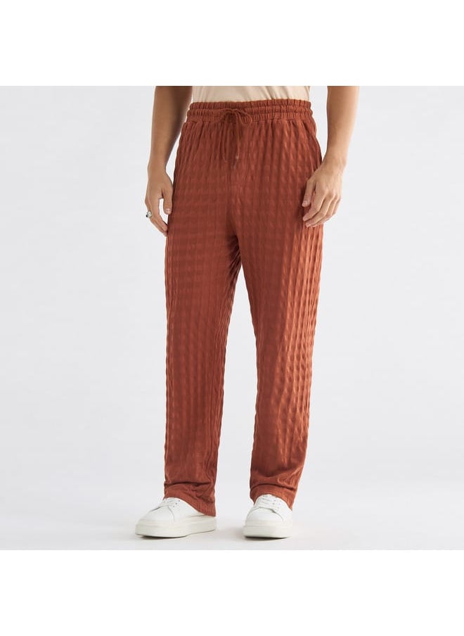FAV - Textured Pants with Drawstring Closure and Pockets - Image 1