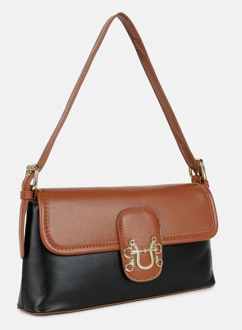 Haute Sauce Dual-Tone Delight Black & Brown Hand Bag
