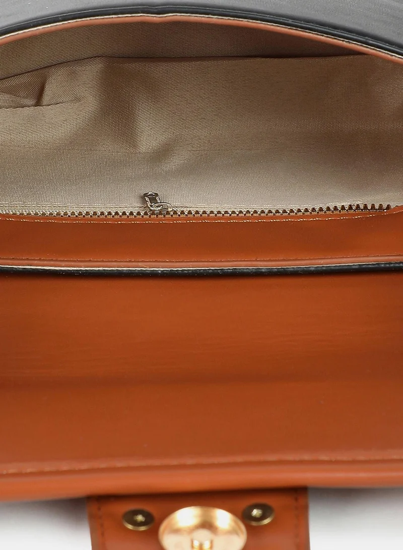 Haute Sauce Dual-Tone Delight Black & Brown Hand Bag