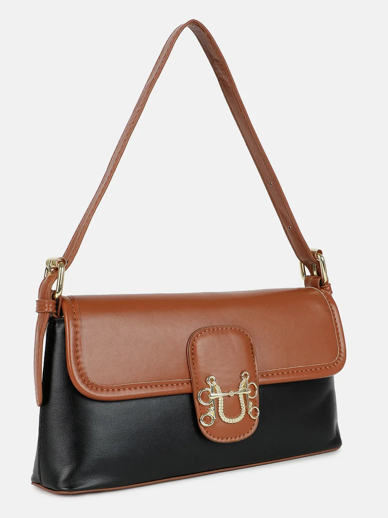 Haute Sauce Dual-Tone Delight Black & Brown Hand Bag