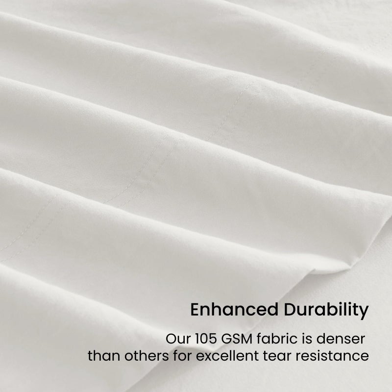 GOKOTTA 4-Pcs King Size Sheets Set  16-Inch Deep Pocket King Sheets with Elastic Corner Straps  Hotel Luxury Ultra Soft Brushed Microfiber Sheets King Size - Non Slip  Anti-Rip  Easy Care - White - Image 3
