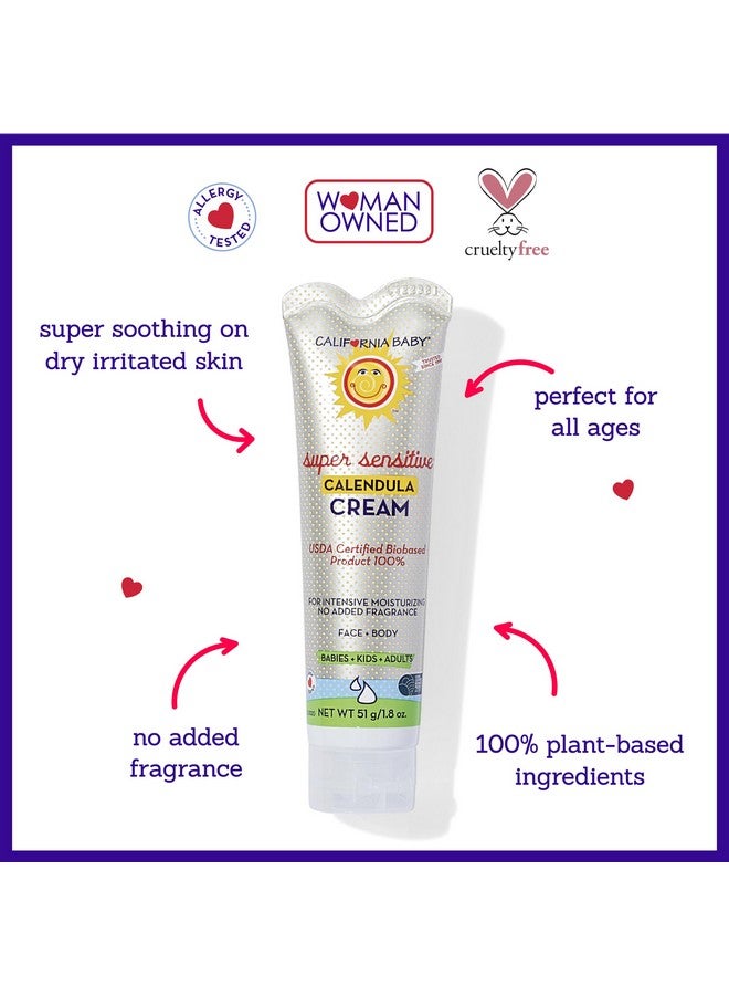 California Baby California Baby Calendula Cream (Unscented) | 100% Plant-Based Moisturizer | Soothing Unscented Baby Lotion | Hypoallergenic Lotion | 1.8 oz / 51g - Image 2