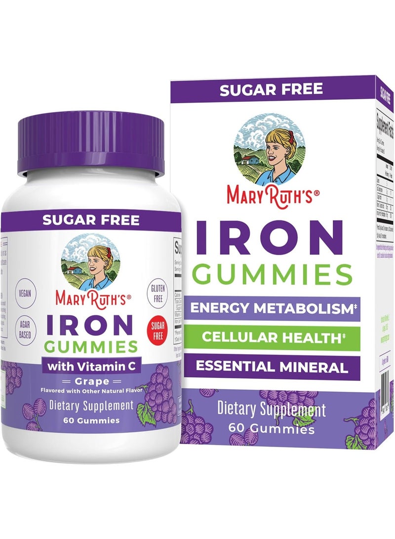 MaryRuth's Organics Iron + Vitamin C Gummies for Adults | Sugar Free | Gummy Iron Supplements + VIT C for Ages 14+ | Iron Supplement for Iron Deficiency | Immune Support | Vegan | Non-GMO | 60 Count - Image 1