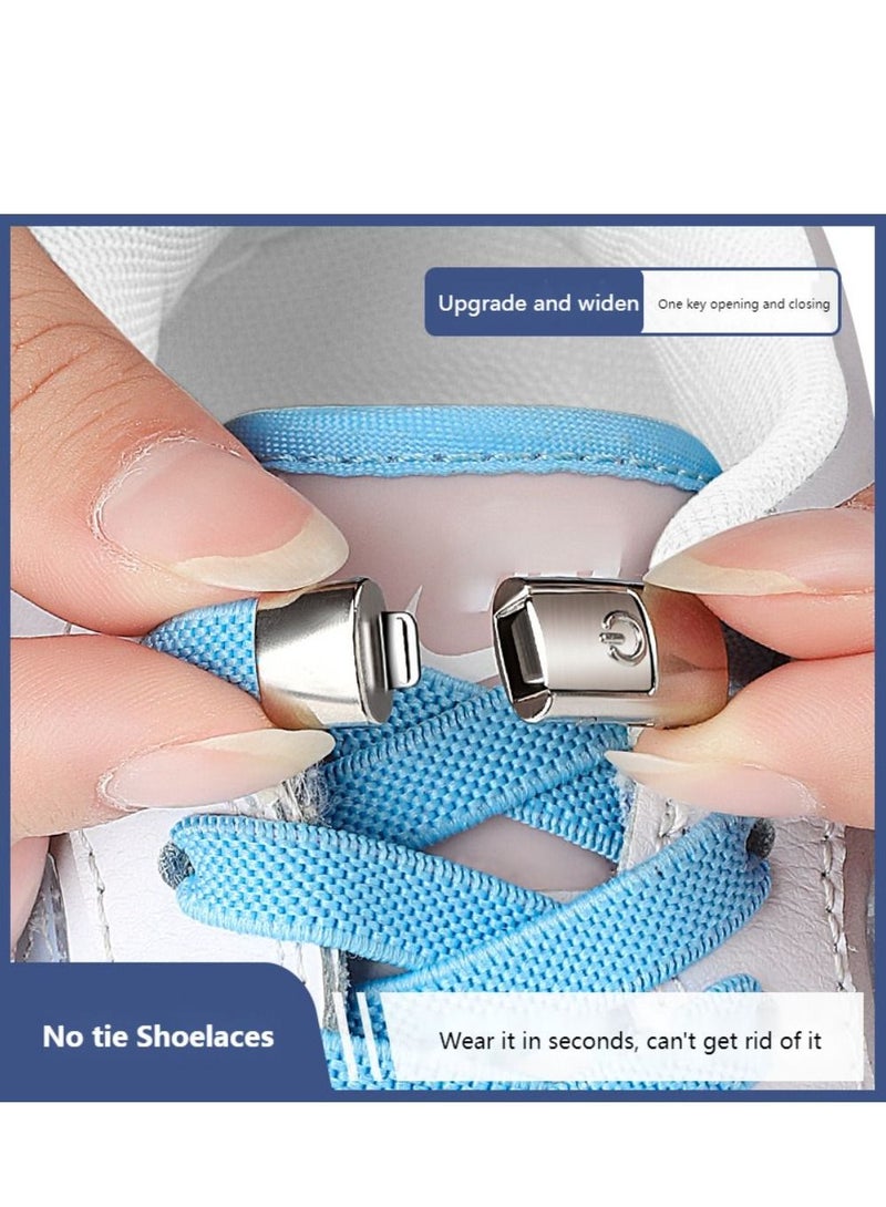 A Pair Of No Tie Shoe Laces Press Lock Shoelaces Without Ties Elastic Laces Fluorescent Green - Image 2