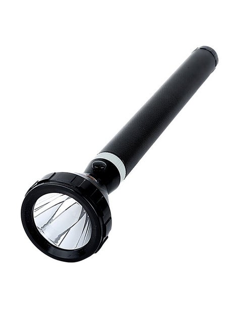 47cm Hyper Bright Cool White Rechargeable LED Flashlight with Charging Adaptor 7000mAh NI-CD Battery Black