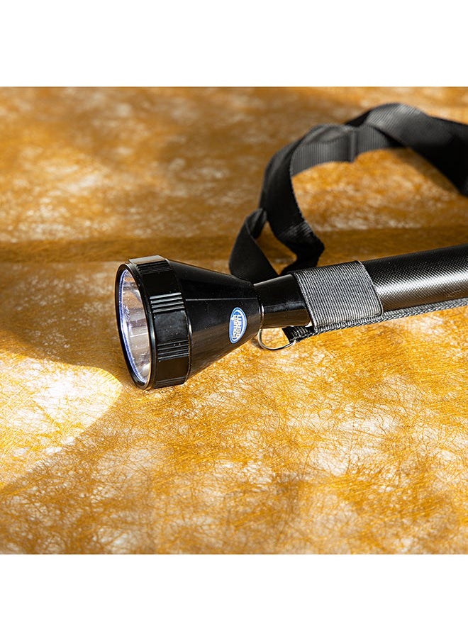 47cm Hyper Bright Cool White Rechargeable LED Flashlight with Charging Adaptor 7000mAh NI-CD Battery Black