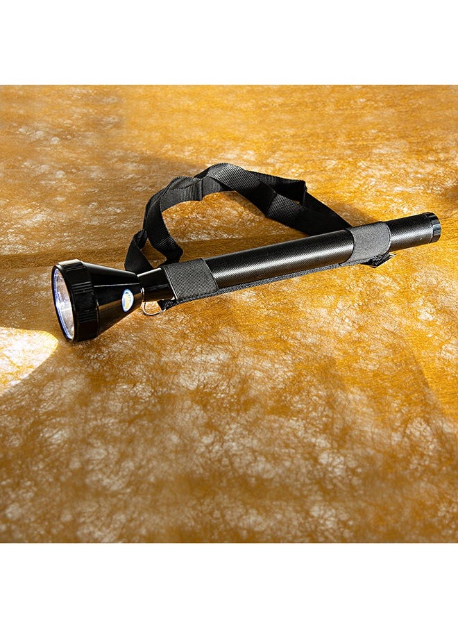 47cm Hyper Bright Cool White Rechargeable LED Flashlight with Charging Adaptor 7000mAh NI-CD Battery Black