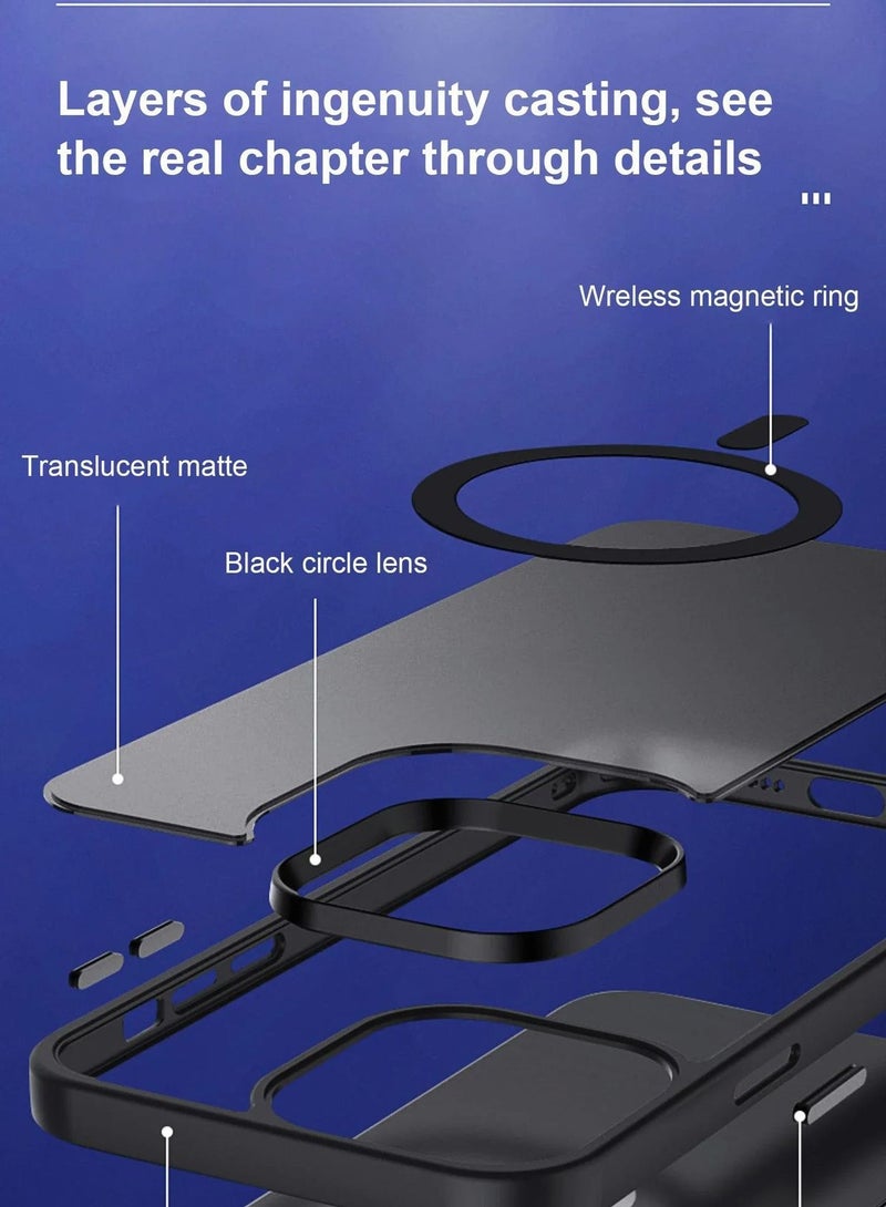 غطاء الحالة المغناطيسية لـ iPhone 16 Pro 5G ، 【متوافق مع Magsafe】 【Mil-Grade Drop Protection】 غطاء الحالة الخلفية للهاتف الوقائي الشفاف ضد الصدمات النحيف لـ iPhone 16 Pro 5G ، الرمادي - Image 2