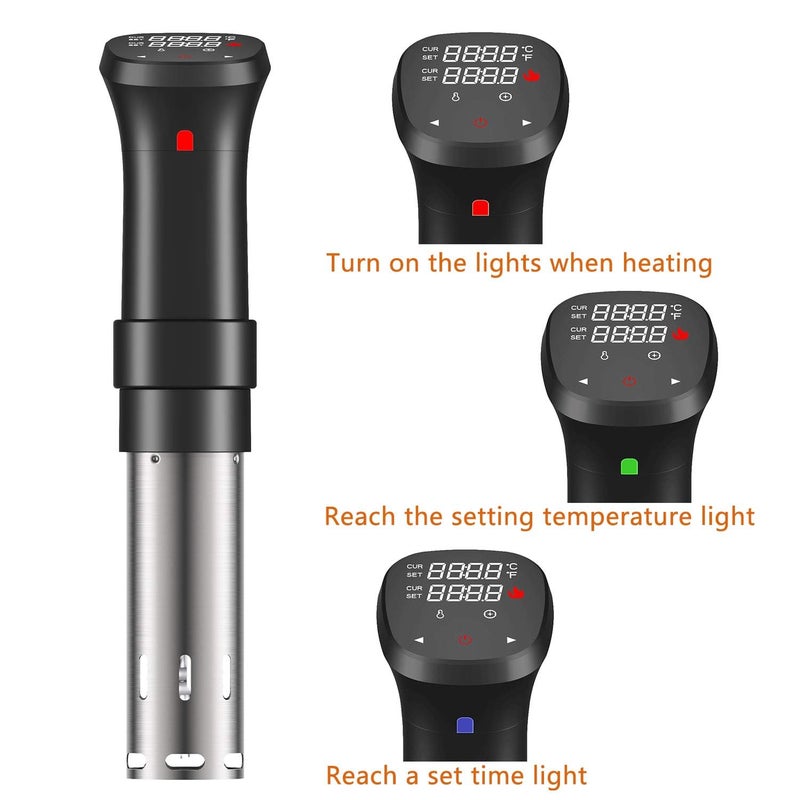 Fityou Sous Vide Cooker 1100W, Thermal Immersion Circulator with Recipe and Adjustable Clamp, Sous Vide Heater with Accurate Temperature & Digital Timer, Ultra Quiet Stainless Steel - Image 5