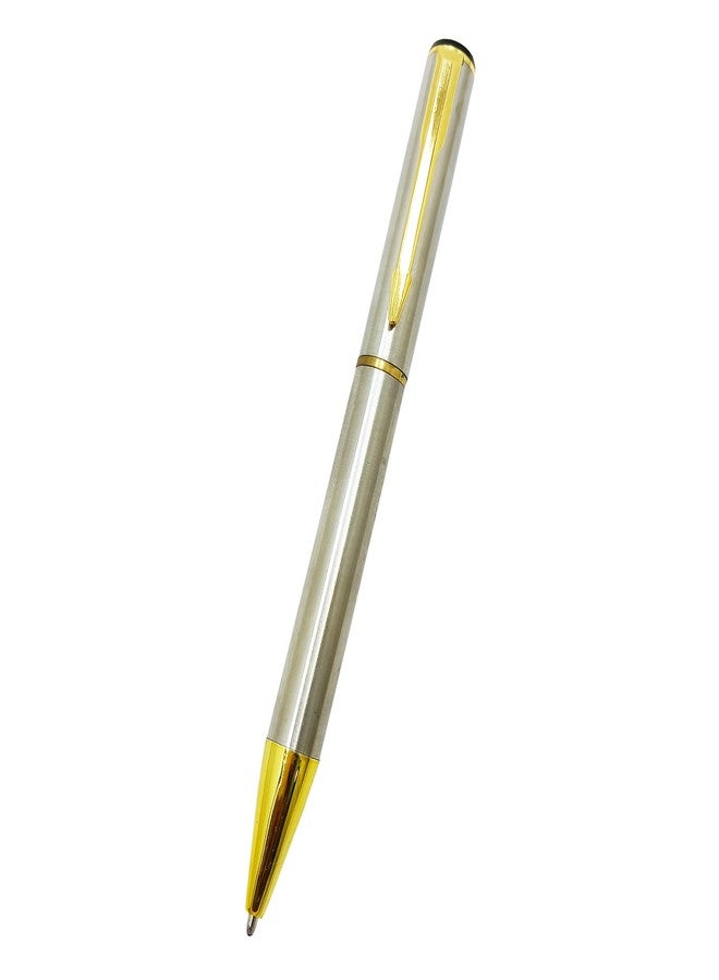 auteur Executive Series 801 Steel Ball Pen Metal Body With Gold Plated Trims Best Student Gift Pen For Men & Women Professional Executive Office, Nice Pens (Blue Ink) - Image 1