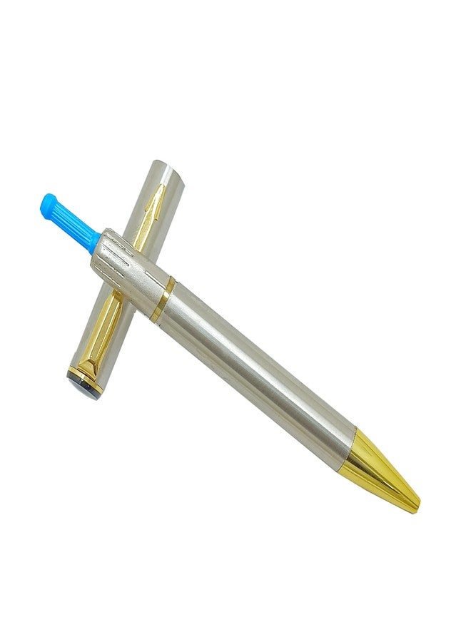 auteur Executive Series 801 Steel Ball Pen Metal Body With Gold Plated Trims Best Student Gift Pen For Men & Women Professional Executive Office, Nice Pens (Blue Ink) - Image 2