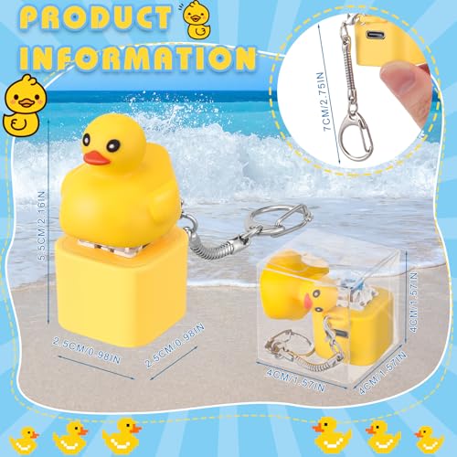 Simgoing 3 Pcs Quacking Duck Keychain Fidget Rechargeable Duck Keyboard Keycaps that Quack Fidget Keychains Fun Portable Stress Anxiety Reliever Sensory with Colorful Lights Easter Basket Stuffers - Image 5