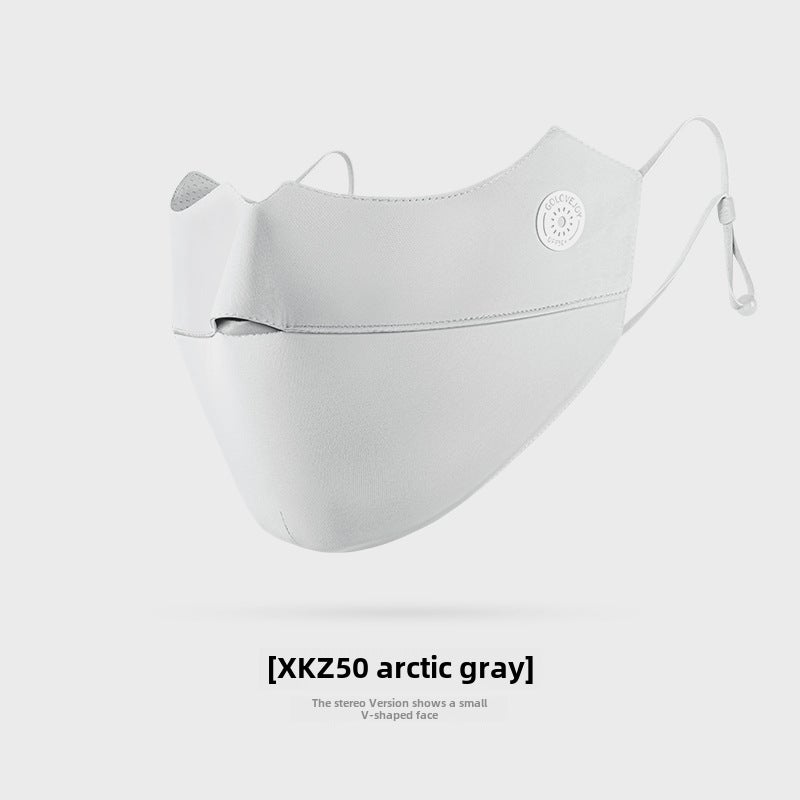 Summer Ice Silk UV Protection Breathable Face Mask XKZ42 [stereo] arctic gray [stereo] arctic gray
