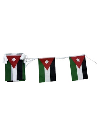 علم عاصفة الأردن، سلسلة أعلام للزينة، حانات رياضية، 20 علم، بحجم 14x21 سم، طول 5 م - view 2
