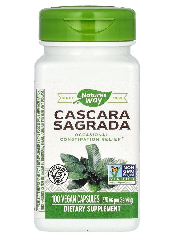 Nature's Cascara Sagrada 270 mg 100 Vegan Capsules 