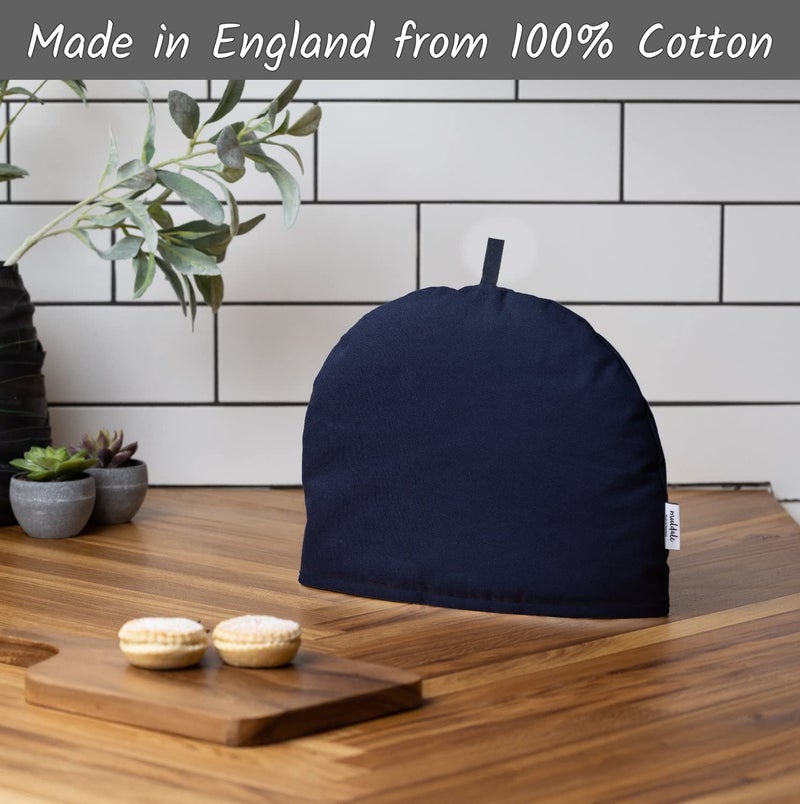 Muldale Large Tea Cozy for Teapot - Oxford Navy - Teapot Cover Insulated 100% Cotton Thick Wadding - Designed in England - Tea Cozies Covers - 1 to 6 Cup - Image 3