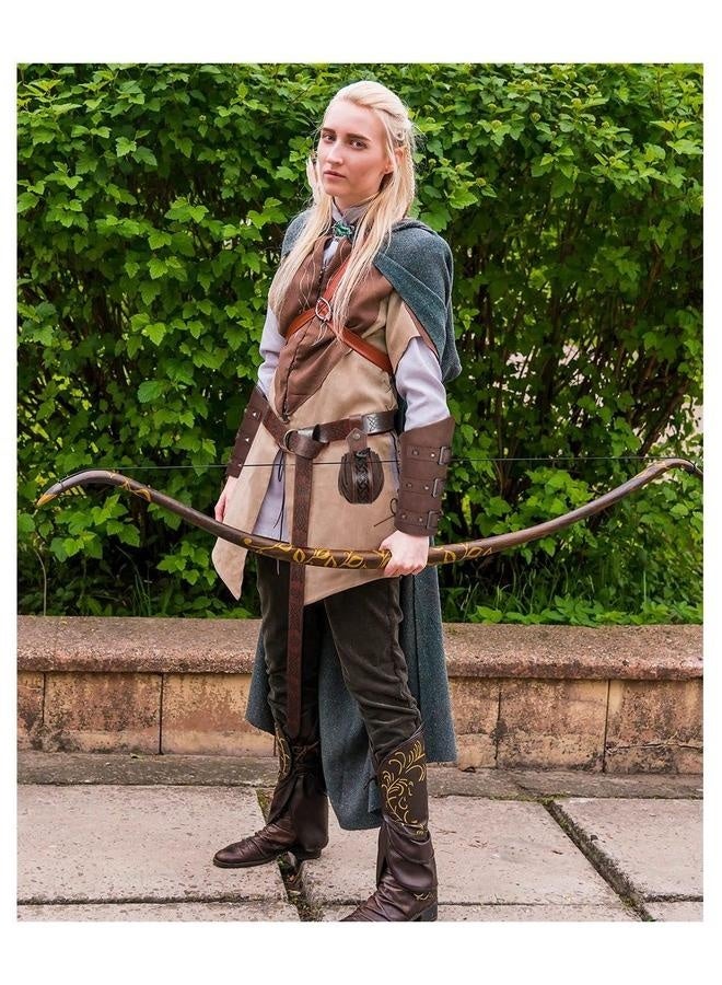 Medieval Knight Accessories, 2 Pcs Viking Belt Faux Leather Pouch, Renaissance Bag Brown, Retro - Image 4