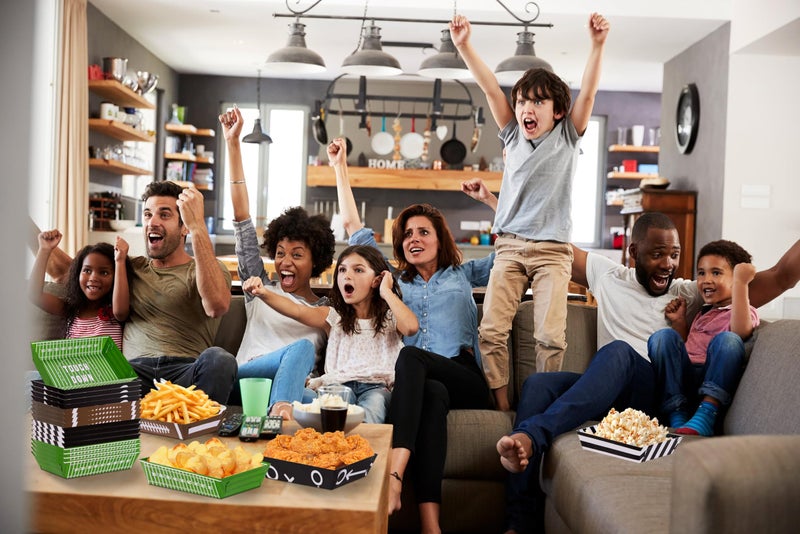 Geefuun 50 Pack Football Party Decorations Paper Food Trays - Movie Night Supplies Snack Stadium Serving Plates for Super Football Bowl Birthday Disposable Decor - Style 3 - Image 4