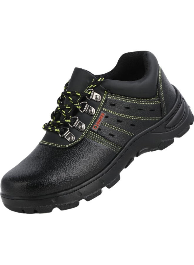 WELDON Labor Protection Shoes Men'S Breathable Anti-Smashing Anti-Stab Steel Toe Steel Bottom Plate Protective Safety Work Shoes Functional Shoes 9216 Black Breathable Style Size 37 - Image 1