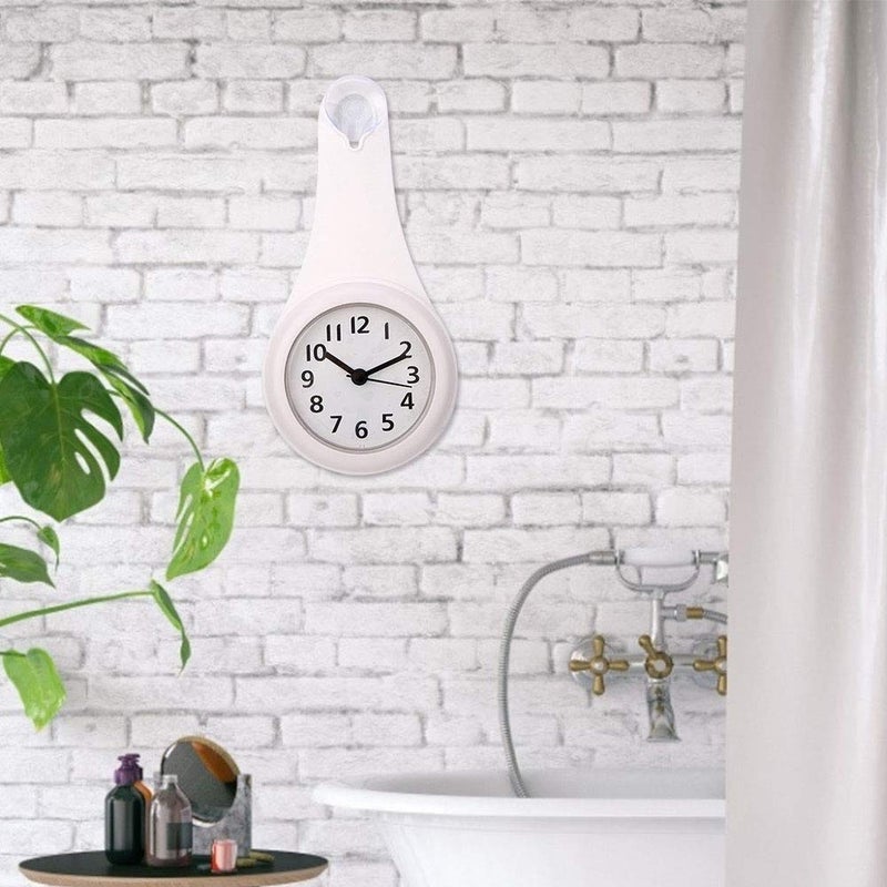 Waterproof Digital Shower Clock With Suction Cups White Bathroom Kitchen Wall Clock - Image 3
