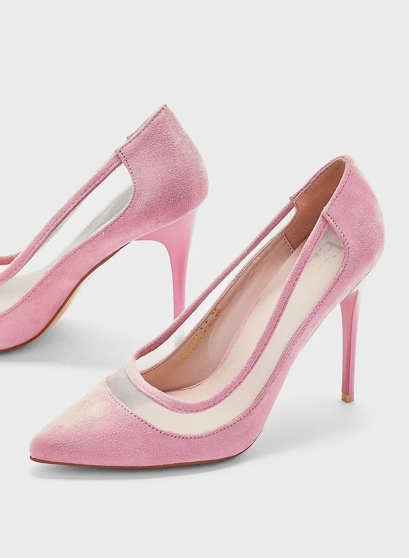 ELLA Sheer Detail Pointed Pump