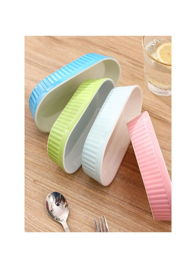 Pudding Ceramic Baking Plate Baking Bowl Steamed Cheese Baked Rice Plate Household Baking Tableware Oven Special Plate-Specifications:Light Blue✓✓-Capacity:Standard✓✓  - Image 4