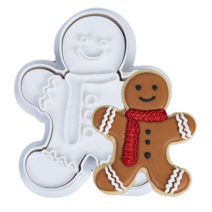 CHRISTMAS COOKIE CUTTERS GINGERBREAD SHAPES WITH PLUNGER STAMPS HOLIDAY PLA BAKING ACCESSORIES CUTTER MOLDS GIFTS DECORATIVE PARTY 35 KITCHEN CAKE SUPPLIES