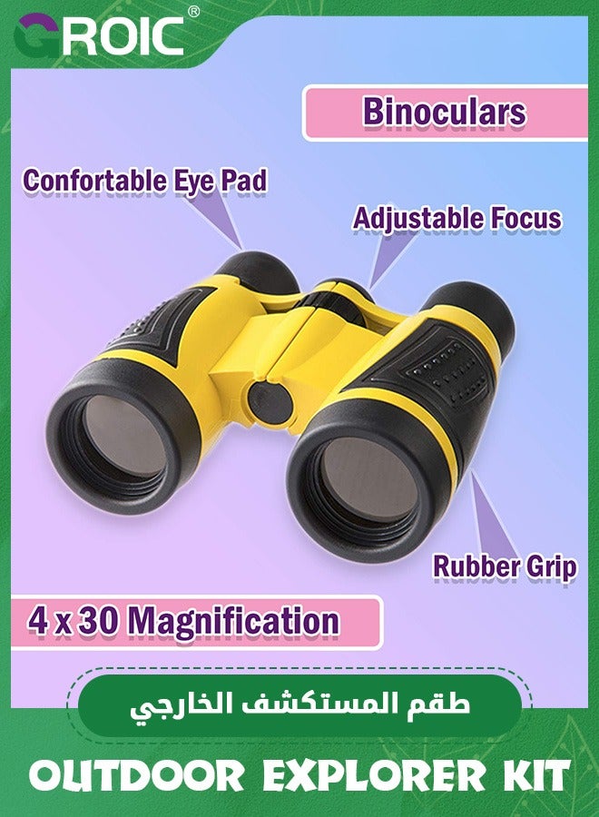 GROIC 20 Pcs Outdoor Explorer Set,Kids Explorer Kit,Bug Catcher Kit,Nature Exploration Children Outdoor Games,Mini Binoculars Kids, Compass, Magnifying Glass, Adventure, Educational Toy,kids nature kit - Image 2