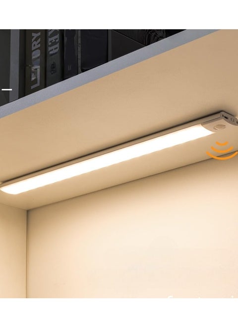 LED Under Cabinet Light, Wireless Night Light with Motion Sensor - USB Rechargeable, Cool, with Double Sided Magnetic Strip for Stairs/Kitchen/Drawer 30cm - 1 Piece