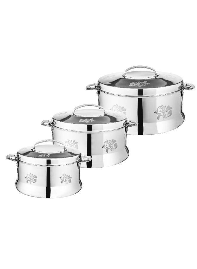 إيستيلو طقم حافظات طعام فاخر من الستانلس ستيل ✨ 3 قطع (2 – 3 – 4 لتر) | حفر ليزر أنيق 🥘 - Image 4