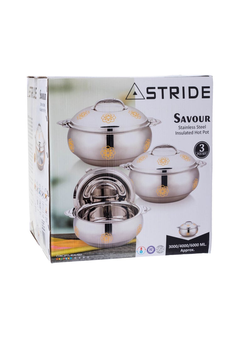 Almarhomy Stainless Steel Food Container Set 3 Sizes 3000/4000/6000ml  - Image 3