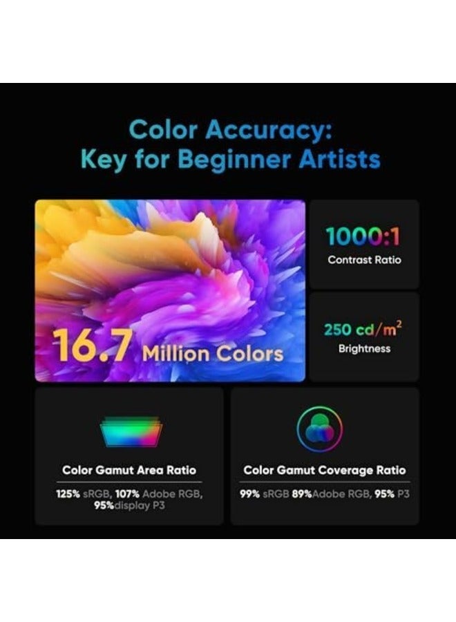 XP-PEN Artist 13.3 Pro V2 Drawing Tablet – 13.3" Full HD Laminated Display, 16384 Pressure Levels, Battery-Free Stylus, 60° Tilt Support, 8 Shortcut Keys + Red Dial, Upgraded - Image 4