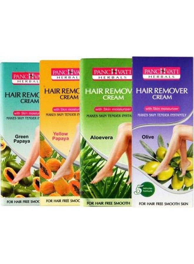Panchvati Hair Remover Tube Combo Pack Aloe Vera 50 Gm + Olive 50G + Green Papaya 50G + Yellow Papaya 50G 200G - Image 2