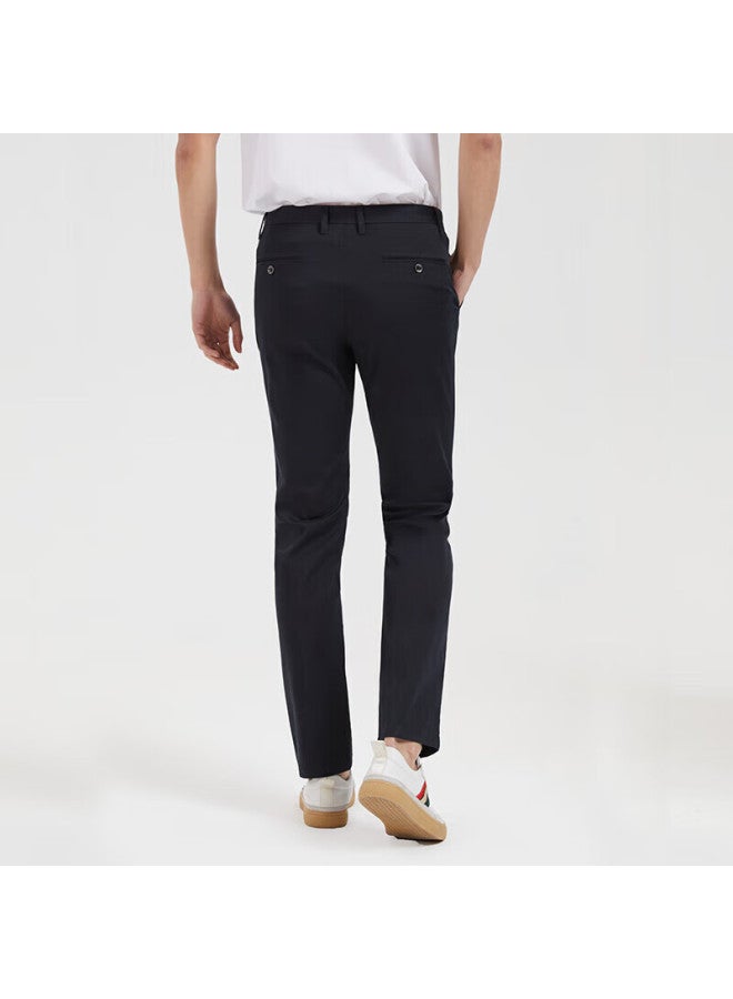 TRIES Caizi Casual Pants, Autumn Men's Straight-leg Trousers, Business Slim-fit Solid Color Slightly Stretchy Long Pants, Men's Long-staple Cotton Breathable - Image 3