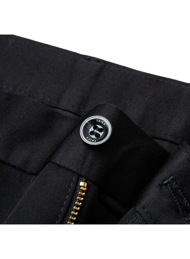 TRIES Caizi Casual Pants, Autumn Men's Straight-leg Trousers, Business Slim-fit Solid Color Slightly Stretchy Long Pants, Men's Long-staple Cotton Breathable - Image 4