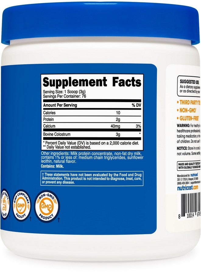 Nutricost Colostrum Powder 8 oz, Lactoferrin and Minimum 30% Immunoglobulins (IgG), from Bovine Colostrum, 3g Per Serving, 76 Servings - Image 4