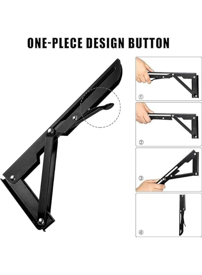 قطعتا م دعامات الرفوف القالة للطي م الميكاكوز، 12 اش، دعامة رفوف معدية شديدة التحمل قالة للطي لطاولة الطاولة، مفصلات رفوف مثتة على الحائط موفرة للمساحة يمكك تركيا فسك - Image 5