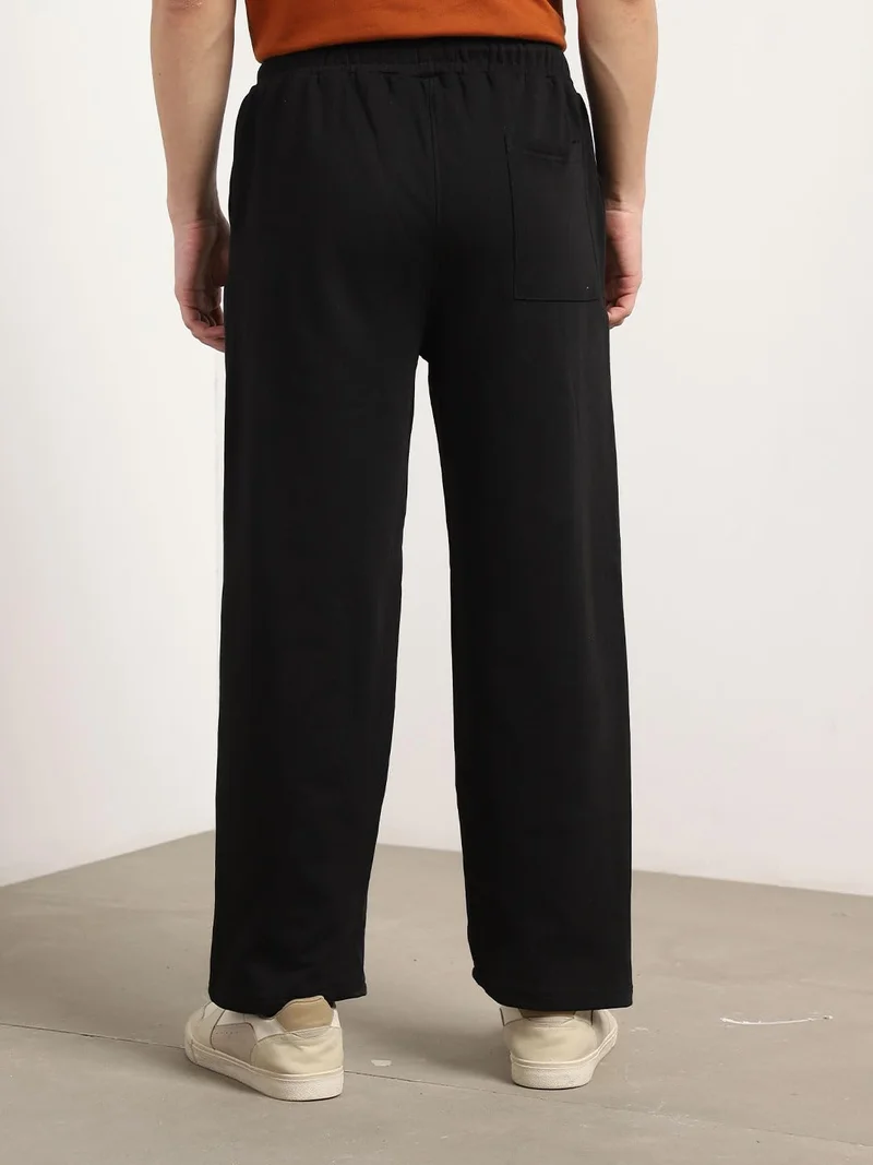 NOBERO  Men's Black Straight Sweatpants for Men | Best Price UAE
