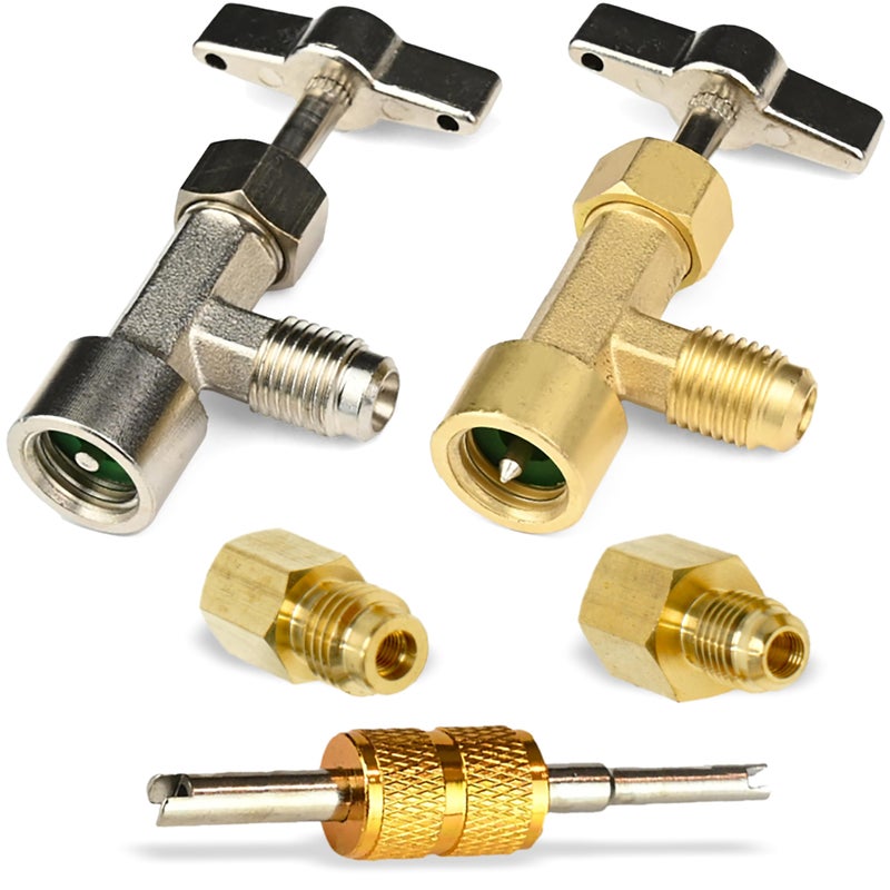 Lu-Hawk R134A Self-Sealing, and Single Puncture Can Taps, with Valve Core Removal Tool. (Full Kit) - Image 1