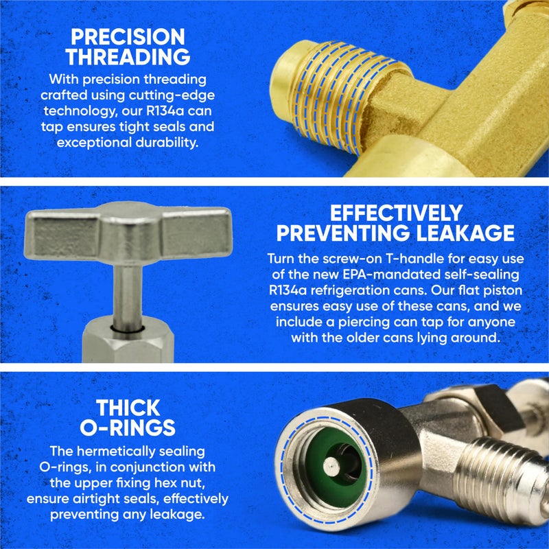 Lu-Hawk R134A Self-Sealing, and Single Puncture Can Taps, with Valve Core Removal Tool. (Full Kit) - Image 4