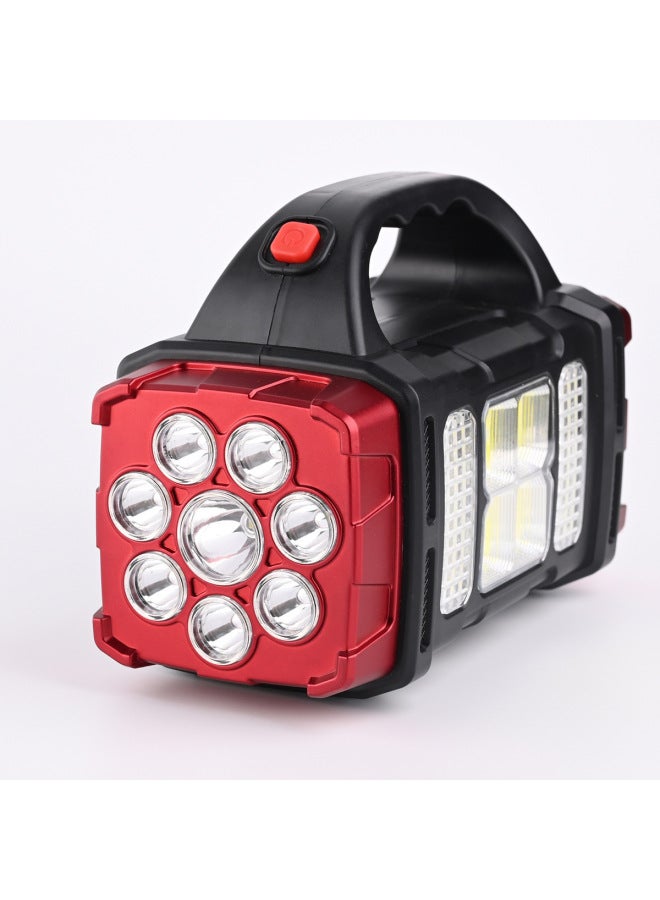 Multi-function COB Outdoor Emergency Portable Searchlight Solar USB Rechargeable Camping Outdoor Lighting Flashlight-Color:1678 Large Orange  - Image 4