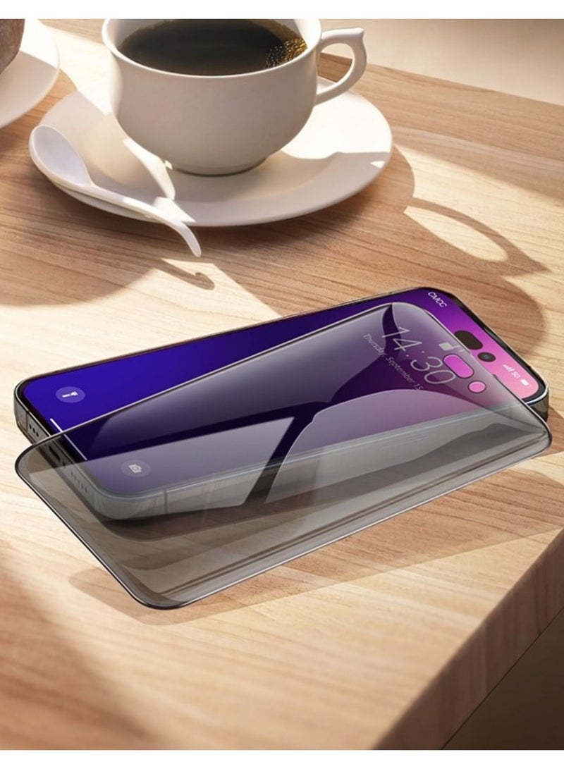 BORTONY Privacy Full Coverage Screen Protector for iPhone 14 Pro Max 6.7-Inch Anti-Spy Tempered Glass Film Edge to Edge Protection Case Friendly - Image 2
