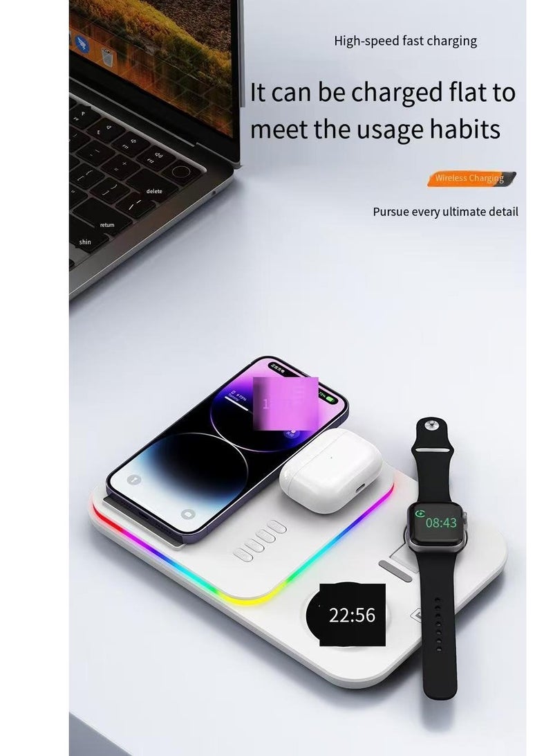 Wireless charger clock wireless charging 30W multifunctional wireless charging magnetic suction wireless charging (black warm light model) - Image 2