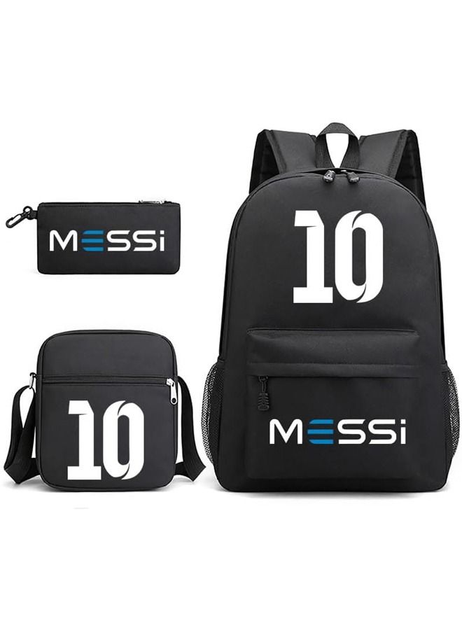 3 قطعة مجموعة على ظهره ، مللي # 10 كرة القدم على ظهره ، سعة كبيرة حقيبة ظهر عادية مع حقيبة الغداء و مقلمة للبنين بنات نزهة / السفر