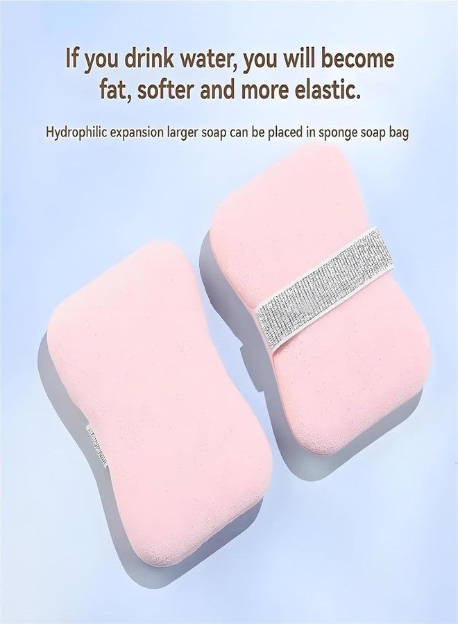 ZTOCOZ 2-Pack Exfoliating Bath Sponge with Soap Bag - Double-Sided Body Scrubber Loofah with Hand Strap, Gentle Exfoliating Shower Sponge for Bathing, Body Wash, Travel & Daily Use - Image 3