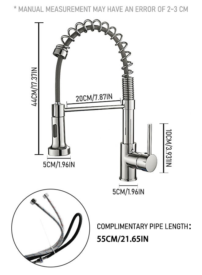 WinHolder Kitchen Faucet with Pull Down Sprayer High Arc Single Handle Spring Kitchen Sink Faucet Brushed Nickel Stainless Steel Kitchen Faucets - Image 2