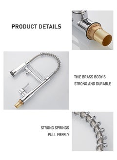 WinHolder Kitchen Faucet with Pull Down Sprayer High Arc Single Handle Spring Kitchen Sink Faucet Brushed Nickel Stainless Steel Kitchen Faucets  - Image 4